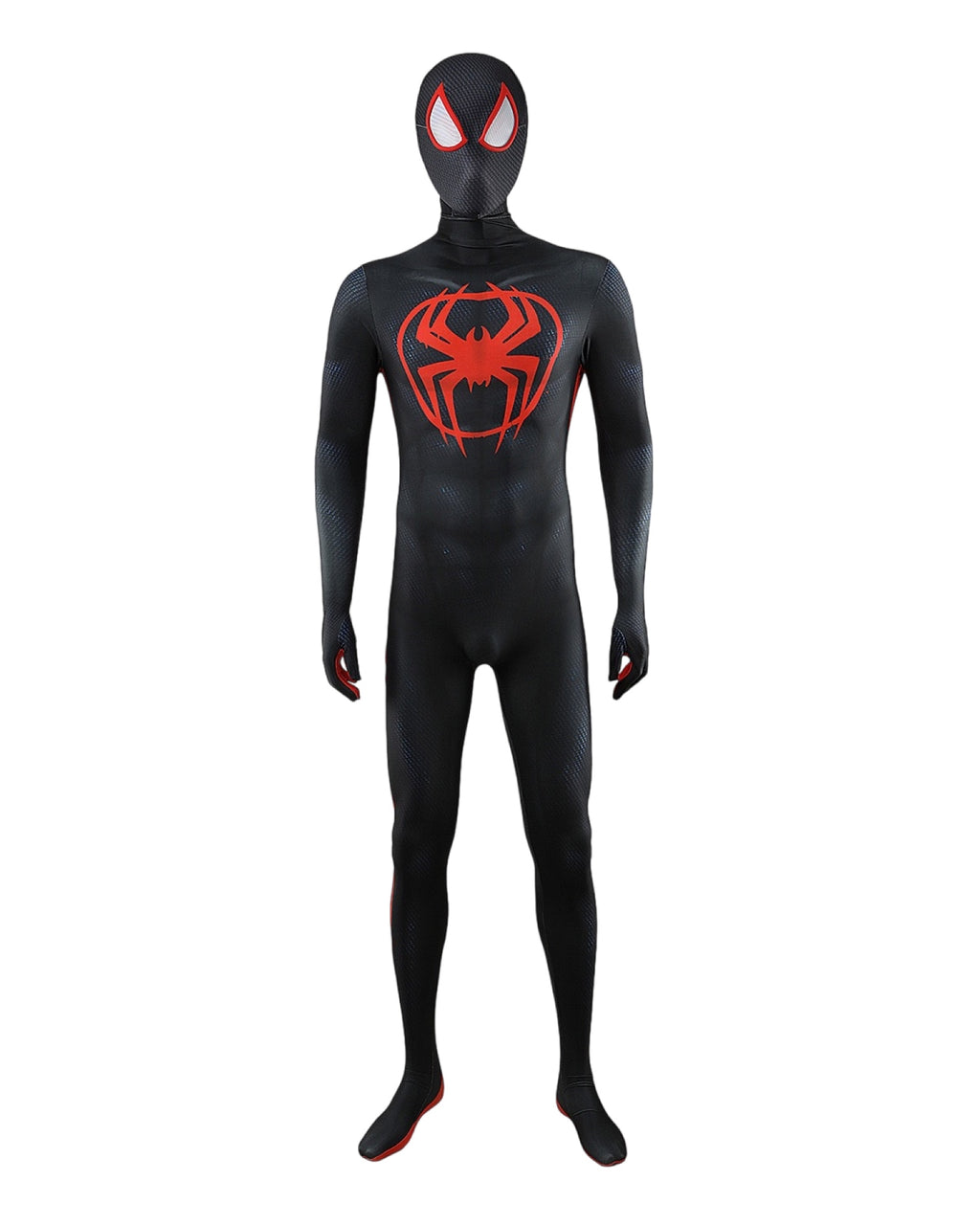 miles morales cosplay costume on a white background