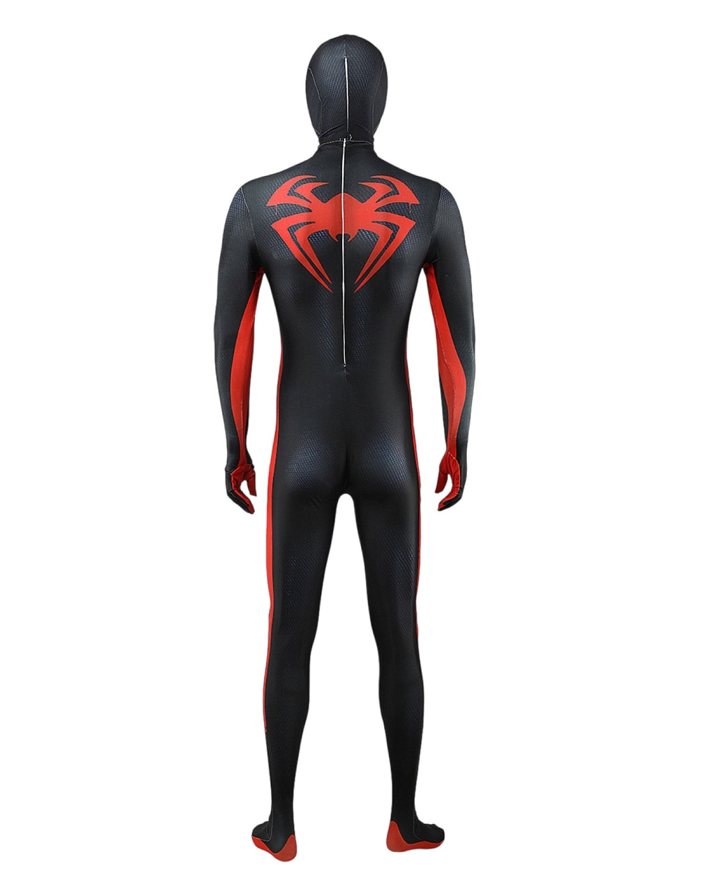 Miles morales suit with back view on a white background